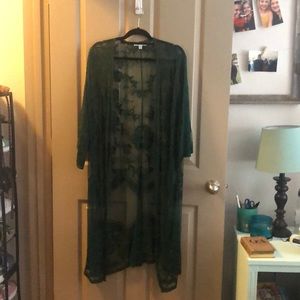 green lace kimono
